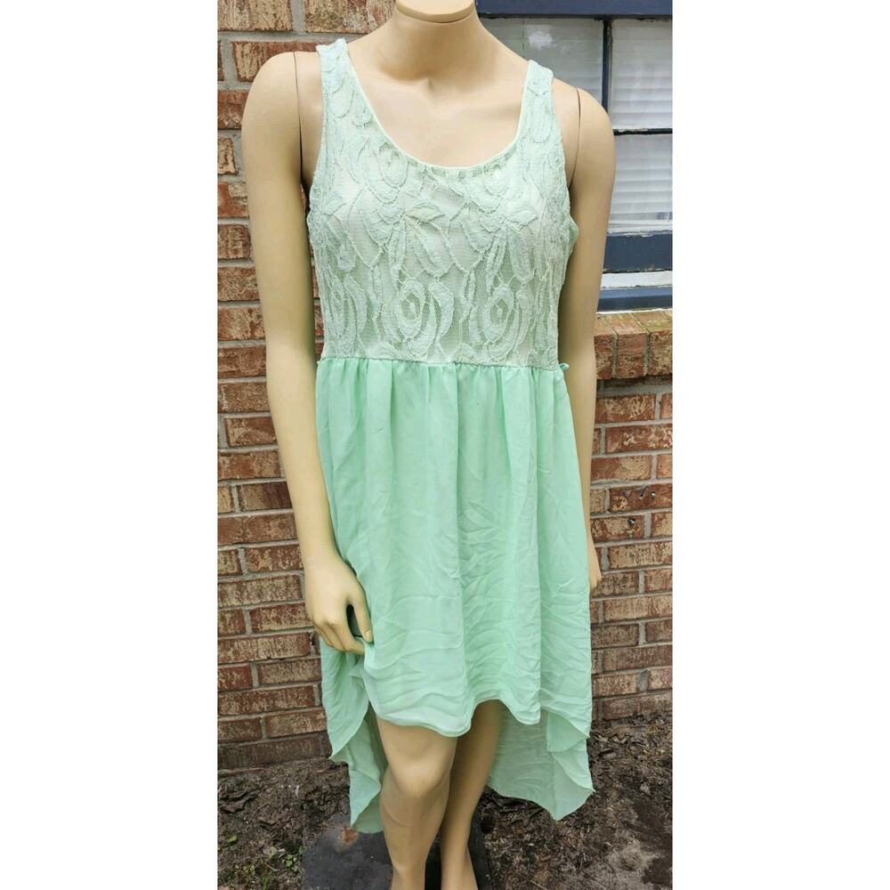 Lace Bodice Chiffon Hi-Low Dress Medium Fairycore Coquette Prom Bridesmaid Party